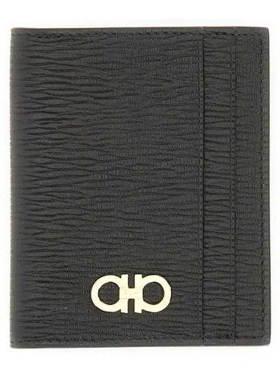 Ferragamo Gancini Credit Card Holder In Gray