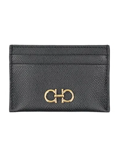 Ferragamo Gancini Credit Card Holder In Blue