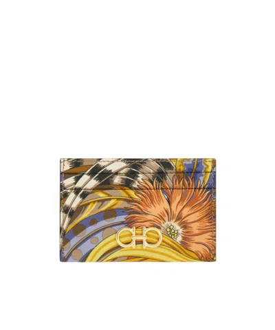 Ferragamo Gancini Credit Card Holder In Multi