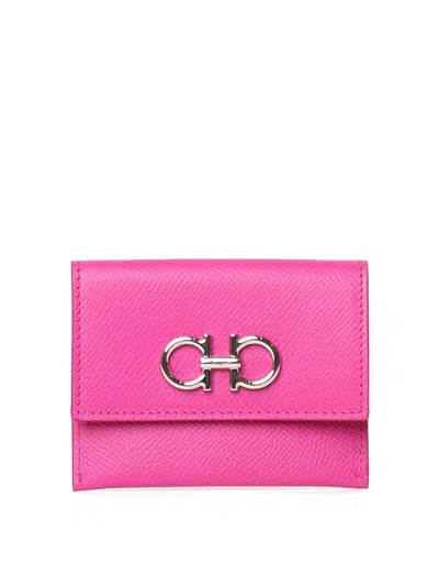 Ferragamo Gancini Credit Card Holder In Nude & Neutrals