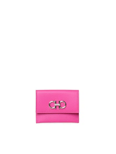 Ferragamo Gancini Credit Card Holder In Nude & Neutrals