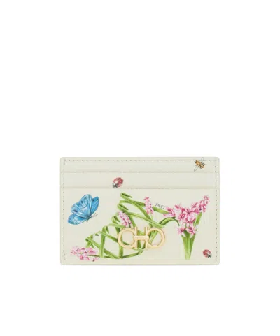 Ferragamo Gancini Credit Card Holder In White