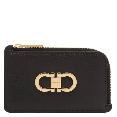 Ferragamo Gancini Credit Card Holder With Coin Purse In ["blue"]