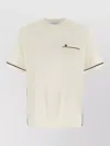 Ferragamo Gancini Crew Neck T Shirt Pocket Trim In White