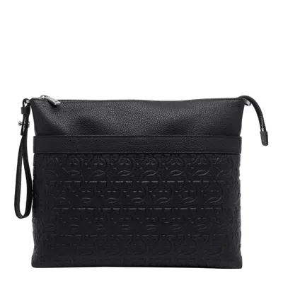 Ferragamo Gancini Crossbody Bag In Black