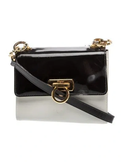 Pre-owned Ferragamo Gancini Crossbody Bag In Black