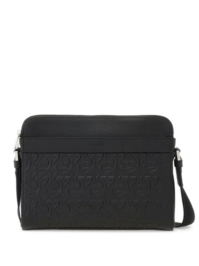 Ferragamo Gancini Crossbody Bag In Black