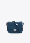 Ferragamo Double Gancini Crossbody Bag In Blue