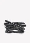 Ferragamo Gancini Crystal-embellished Ring In Black