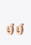 Ferragamo Gancini Crystal Hoop Earrings In Gold