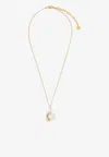 Ferragamo Gancini Crystal Pendant Chain Necklace In Gold