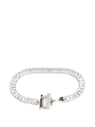 Ferragamo Gancini Crystal-embellished Bracelet In Transparent