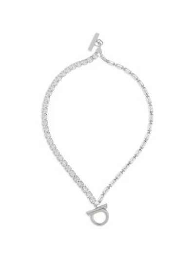 Ferragamo Gancini Crystal-embellished Bracelets In Yellow