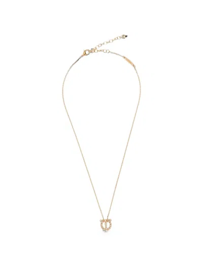 Ferragamo Gancini Crystal-embellished Necklace In Gold