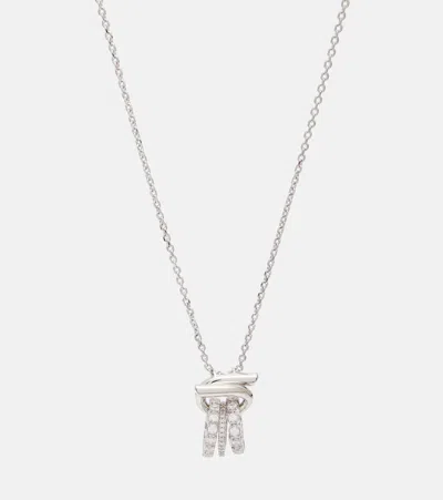 Ferragamo Gancini Crystal-embellished Necklace In Metallic