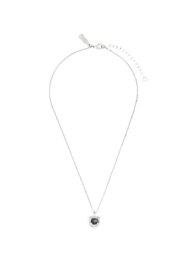 Ferragamo Gancini Crystal-embellished Necklace In Metallic