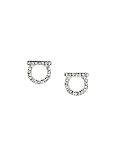 FERRAGAMO GANCINI CRYSTALS EARRINGS - L
