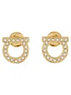 Ferragamo Gancini Crystals Earrings In Gold