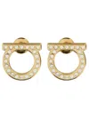 Ferragamo Gancini Crystals Earrings In Gold
