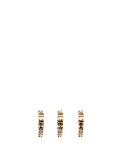 Ferragamo "gancini Hook Crystals" Earrings In Gold