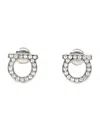Ferragamo Gancini Crystals Large Earrings