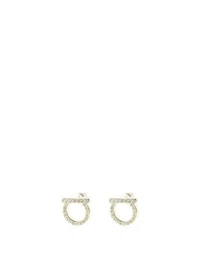 Ferragamo Gancini Crystals Jewels Gold