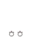 Ferragamo Gancini Crystals Large Earrings In Crystal/palladio