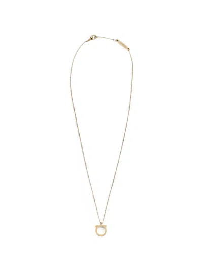 Ferragamo Gancini Crystals Necklace (l) In Transparent