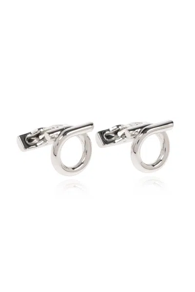 Ferragamo Gancini Cufflinks In Metallic