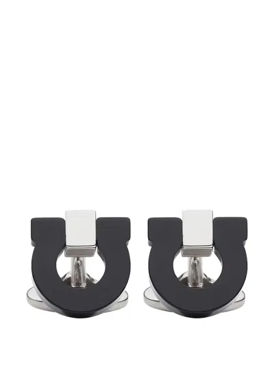 Ferragamo Gancini Cufflinks In Black