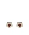 Ferragamo Gancini Cufflinks In Silver/red