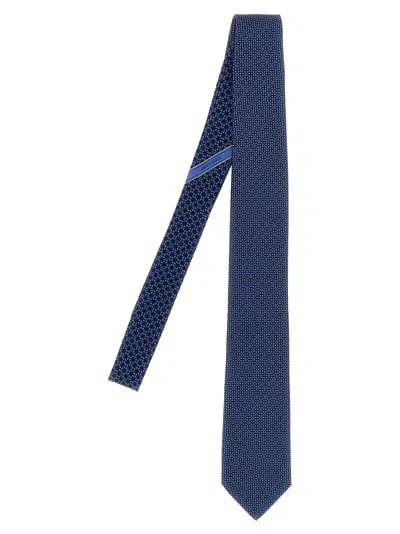 Ferragamo 'gancini + Cuori' Print Tie In Brown