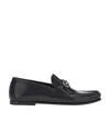Ferragamo Galileo Gancini Buckle Leather Loafers In Red