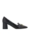 Ferragamo Gancini Decorates Shallow High-heeled Shoes In Black