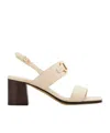 Ferragamo 55mm Gancini-buckle Leather Sandals In Nude
