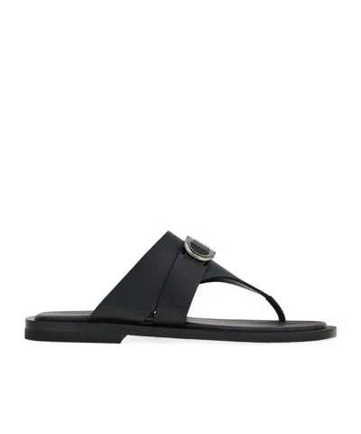 Ferragamo Gancini Decorative Slippers In Black