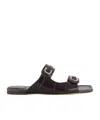 Ferragamo Gancini Decorative Slippers In Black