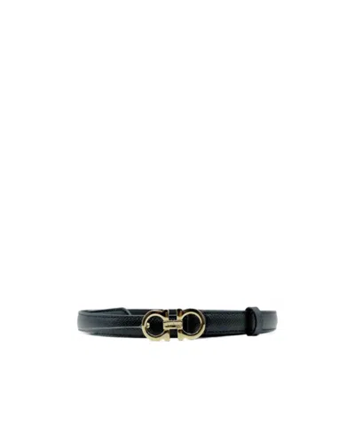 Ferragamo Gancini Decorative Thin Belt In Red