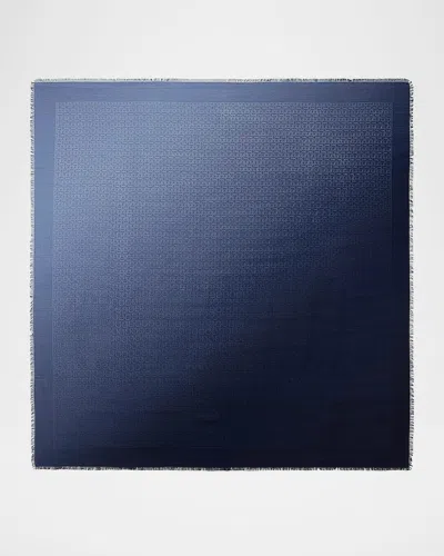 Ferragamo Gancini Degrade Silk Square Scarf In Ocean Azzu