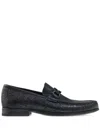 Ferragamo Gancini-detail Leather Loafers In Black