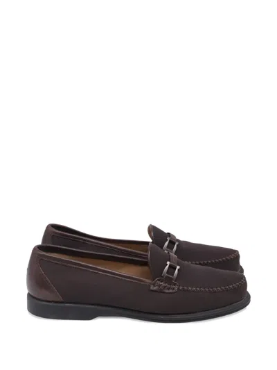 Pre-owned Ferragamo Gancini Detail Loafers In Brown