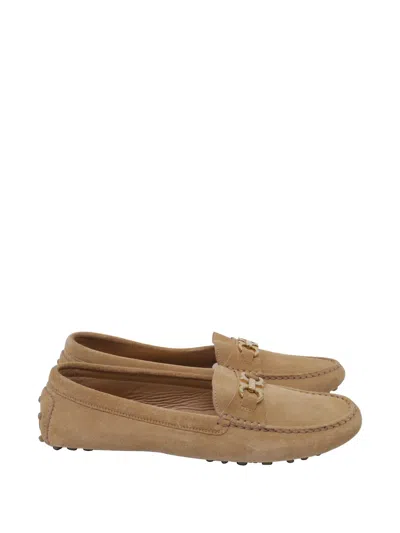 Pre-owned Ferragamo Gancini-detail Suede Loafers In Neutral