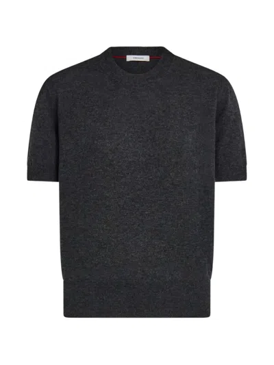 Ferragamo Pure Wool Top With Gancini Detail In Gray
