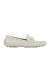 Ferragamo Gancini-buckle Leather Loafers In White