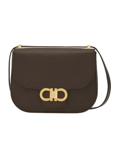 Ferragamo Gancini Double-button Cross-body Bag In Green