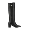 Ferragamo Gancini Knee-high Boots In Black