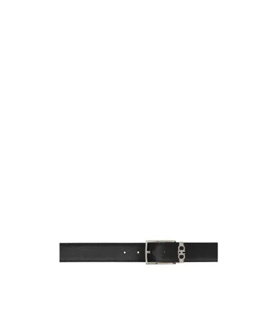 Ferragamo Gancini Double-sided Belt In Black