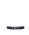 Ferragamo Salvatore  Gancini Reversible Buckle Belt In Black