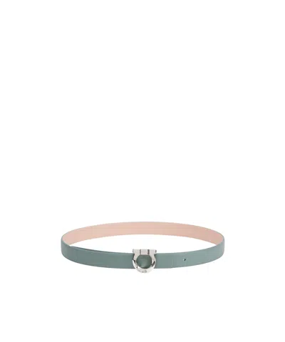 Ferragamo Gancini Double-sided Belt In Nude