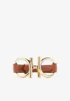 Ferragamo Gancini Double-strand Bracelet In Brown